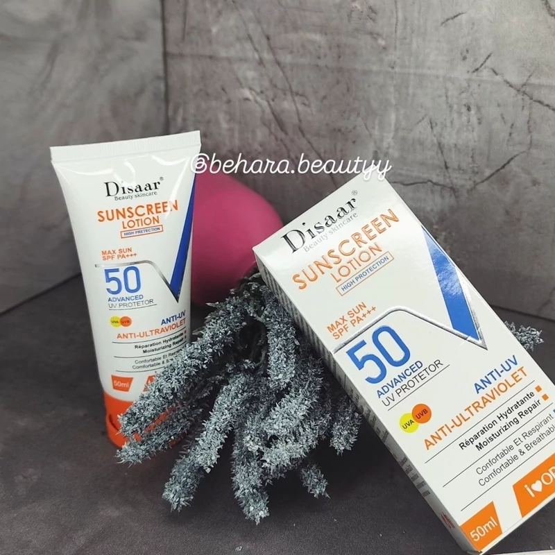 کرم ضد افتاب بی رنگ دیسار DIsaarSPF50 (پس کرایه)
