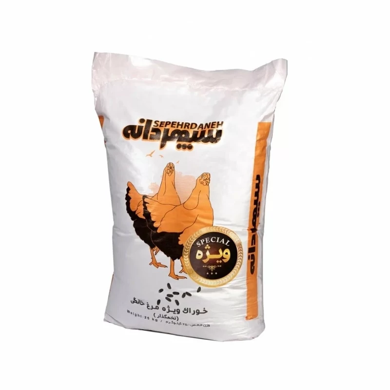 خوراک ویژه مرغ تخمگذار سپهردانه بسته 25 کیلویی (پس کرایه)