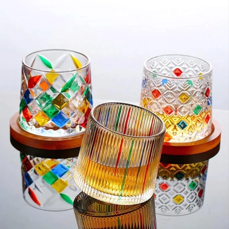 لیوان چرخشی تک عدد همراه زیر لیوانی چوبی وارداتی (پس کرایه)