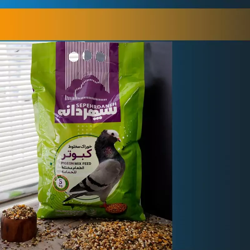 خوراک مخلوط کبوتر درجه دو سپهردانه بسته ی 5 کیلویی (پس کرایه)