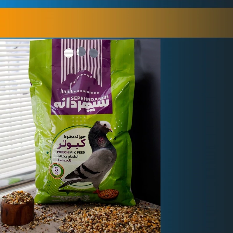 خوراک مخلوط کبوتر درجه یک سپهردانه بسته ی 5 کیلویی (پس کرایه)